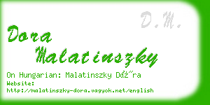 dora malatinszky business card